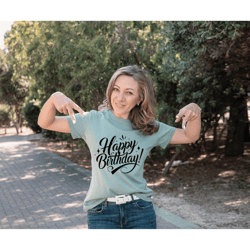 happy birthday svg, happy birthday script, happy birthday stencil, birthday shirt svg, instant download