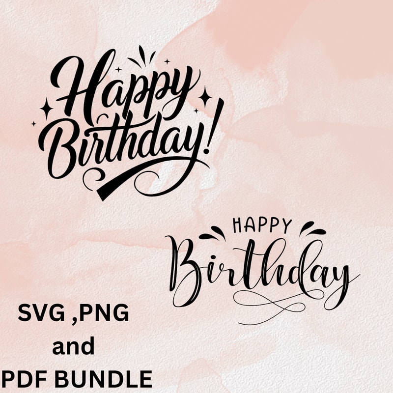 Happy Birthday Svg Happy Birthday Script Happy Birthday Stencil Birthday Shirt Svg Instant Download 3