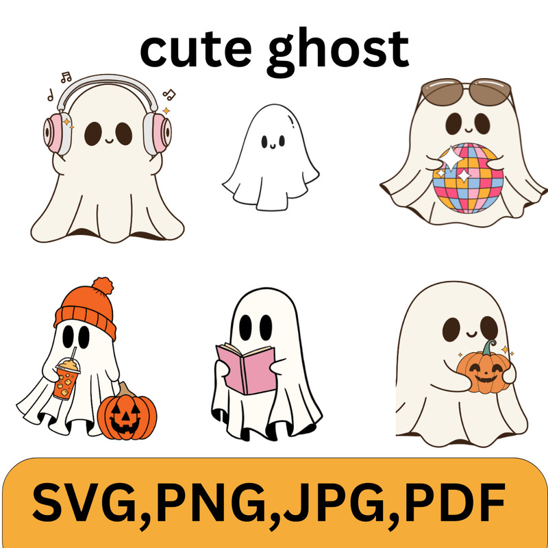 Cute Ghost SVG Designs For Spooky Fun Projects 0