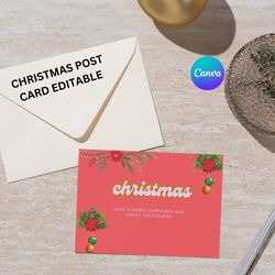 "festive christmas editable postcard templates for holiday cheer"
