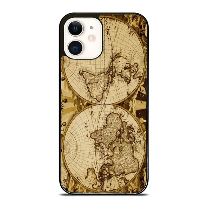 Nauctical Brown World Map Phone Case We Offer For IPhone IPad IPod Samsung Google Pixel HTC And LG 0