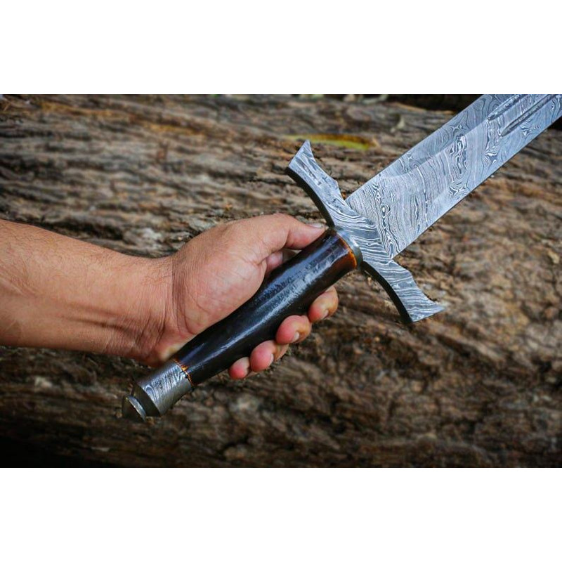 Hand Forged Sword Damascus Steel Sword Viking Sword Battle Sword Battle Ready Medieval Sword With 2