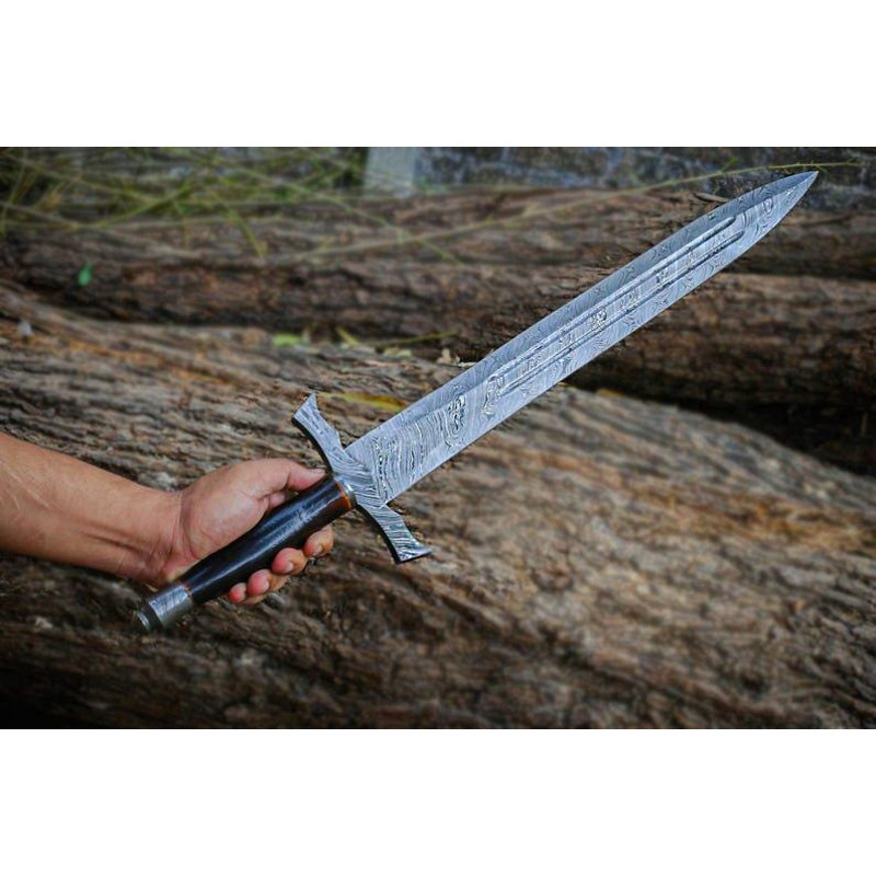 Hand Forged Sword Damascus Steel Sword Viking Sword Battle Sword Battle Ready Medieval Sword With 3