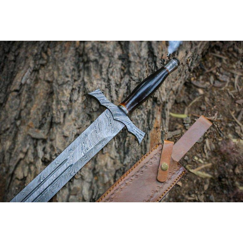 Hand Forged Sword Damascus Steel Sword Viking Sword Battle Sword Battle Ready Medieval Sword With 4