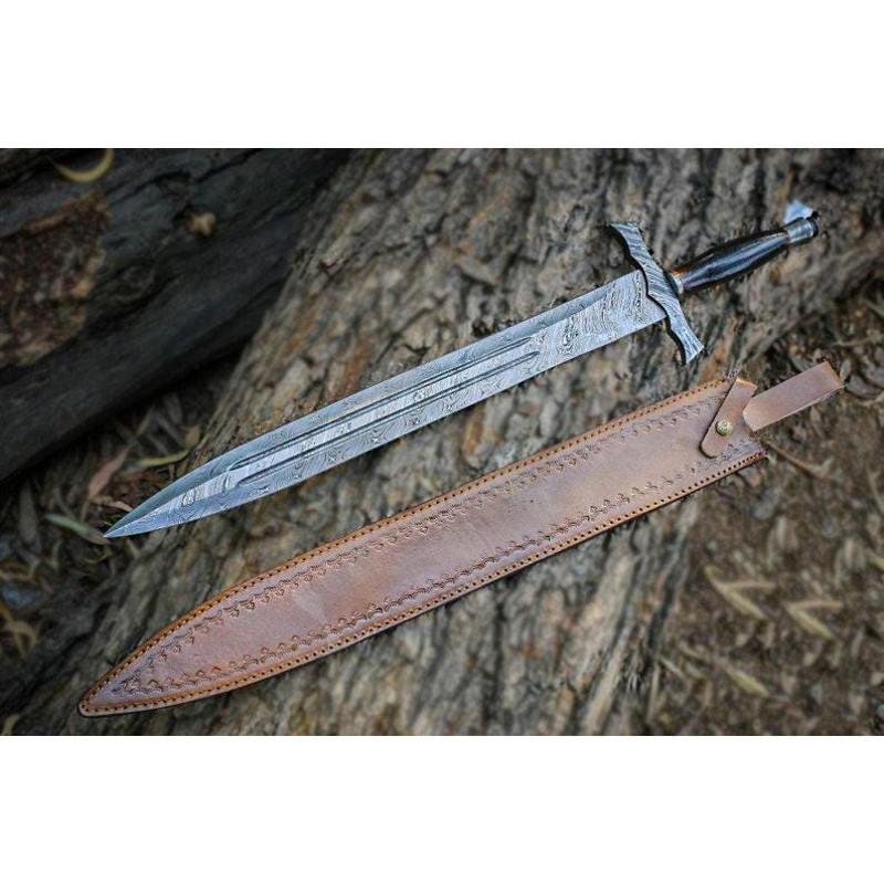 Hand Forged Sword Damascus Steel Sword Viking Sword Battle Sword Battle Ready Medieval Sword With 5