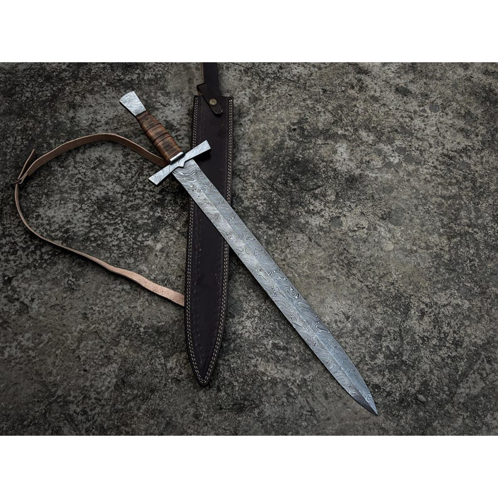 Hand Forged Sword Damascus Steel Sword Viking Sword Battle Sword Battle Ready Medieval Sword With L 0