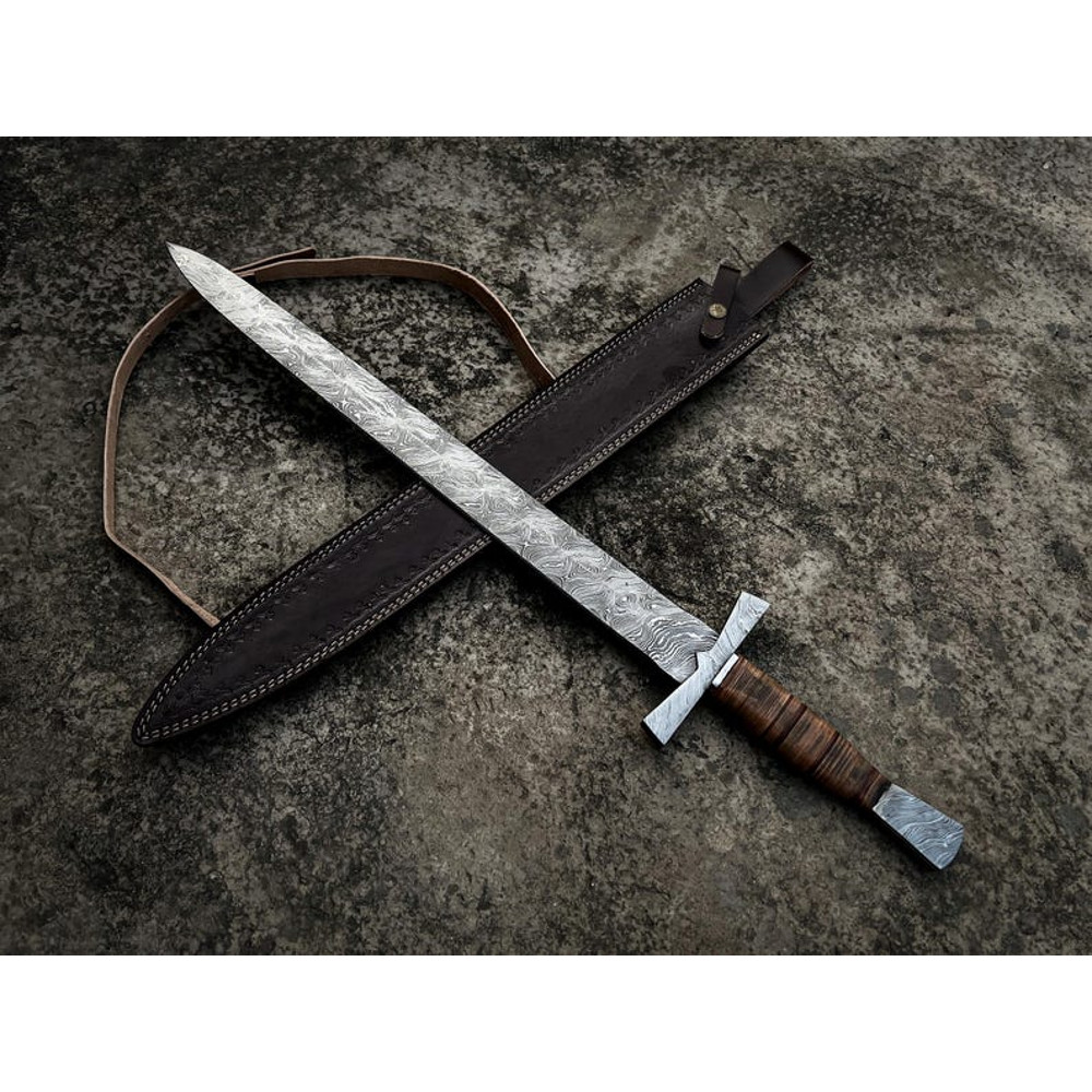 Hand Forged Sword Damascus Steel Sword Viking Sword Battle Sword Battle Ready Medieval Sword With L 7