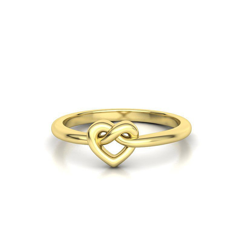 Silver Heart Love Knot Ring 925 Sterling Silver Love Knot Ring Dainty Silver Heart Anniversary Prom 0