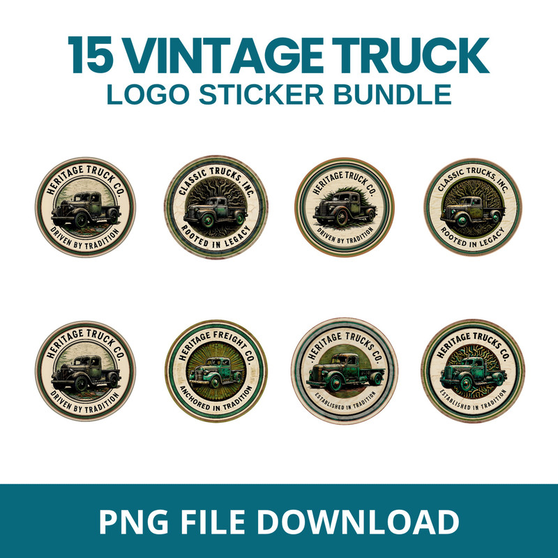 15 VINTAGE TRUCK STICKERS BUNDLE 0