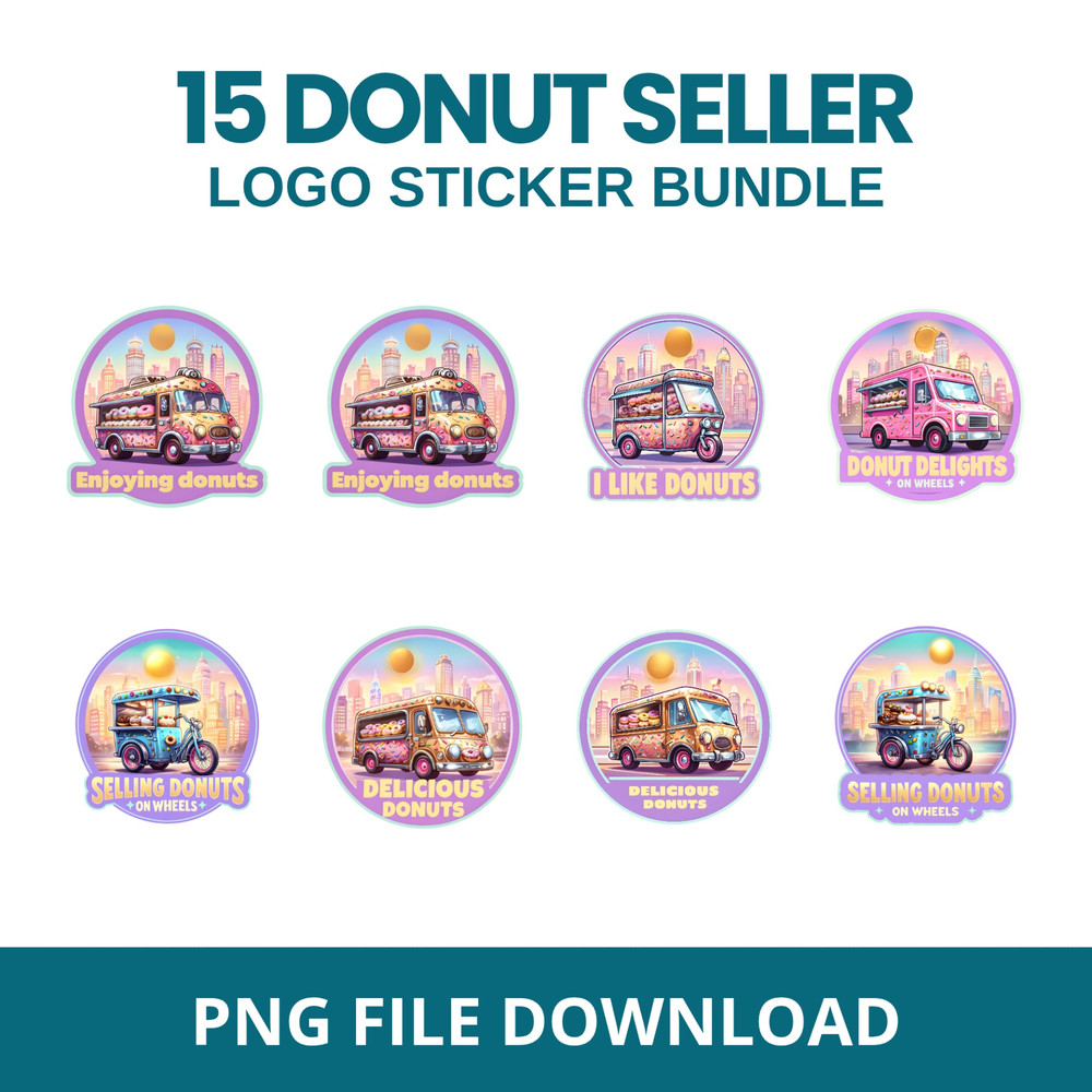 15 DONUT SELLER BUNDLE STICKERS 0