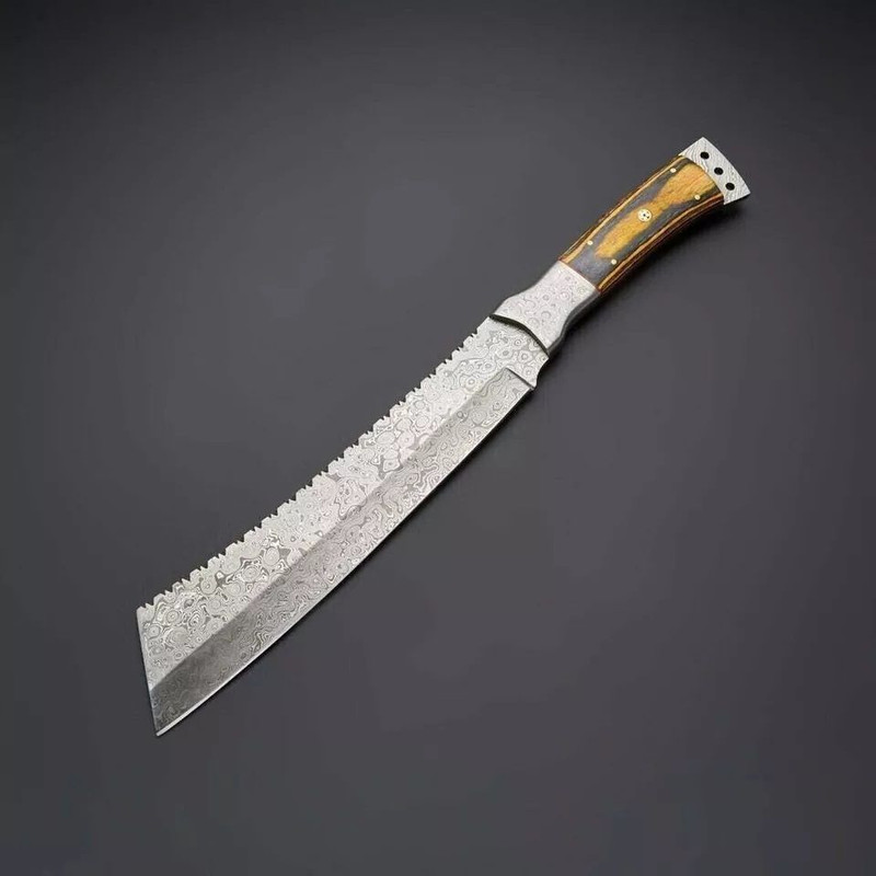 CUSTOM HAND FORGED HANDMADE Damascus Steel CAMPING MacheteHunting KnifeSHEATH 1