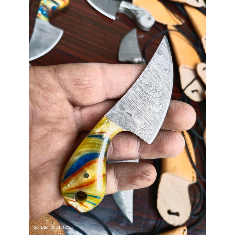 Lot Of 20 HANDMADE DAMASCUS STEEL SKINNER HUNTING KNIVES 11 Cm HK 5