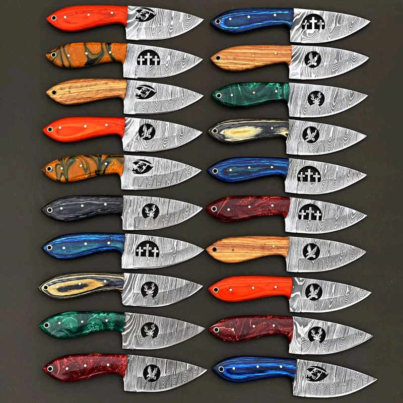 LOT OF 20 CUSTOM HANDMADE DAMASCUS STEEL FULL TANG SKINNER HUNTING KNIFE 2