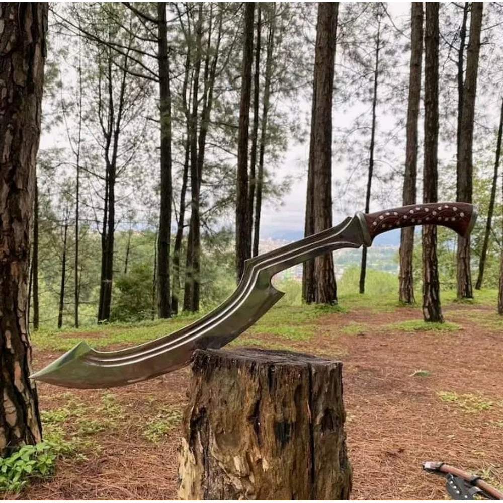 Custom Handmade Carbon Steel Blade Survival Khopesh Sword Hunting Sword Camping 2