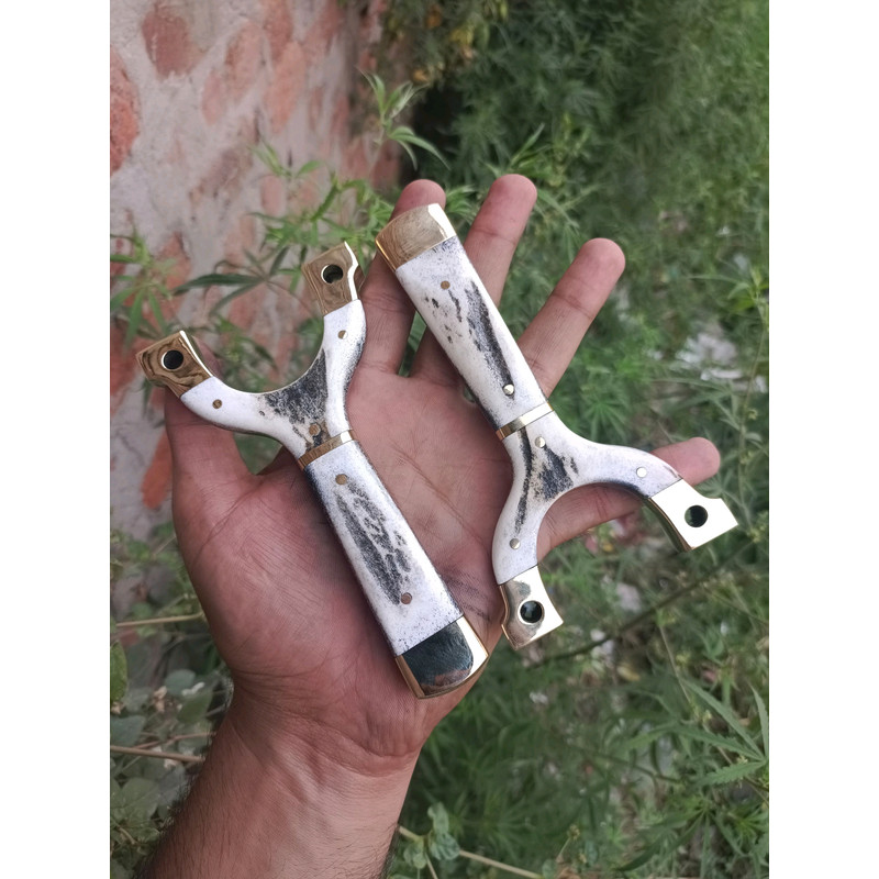 Lot Of 2 Handmade Traditional Catapult Powerful Slingshot Hunting Target Archery Shooting 9