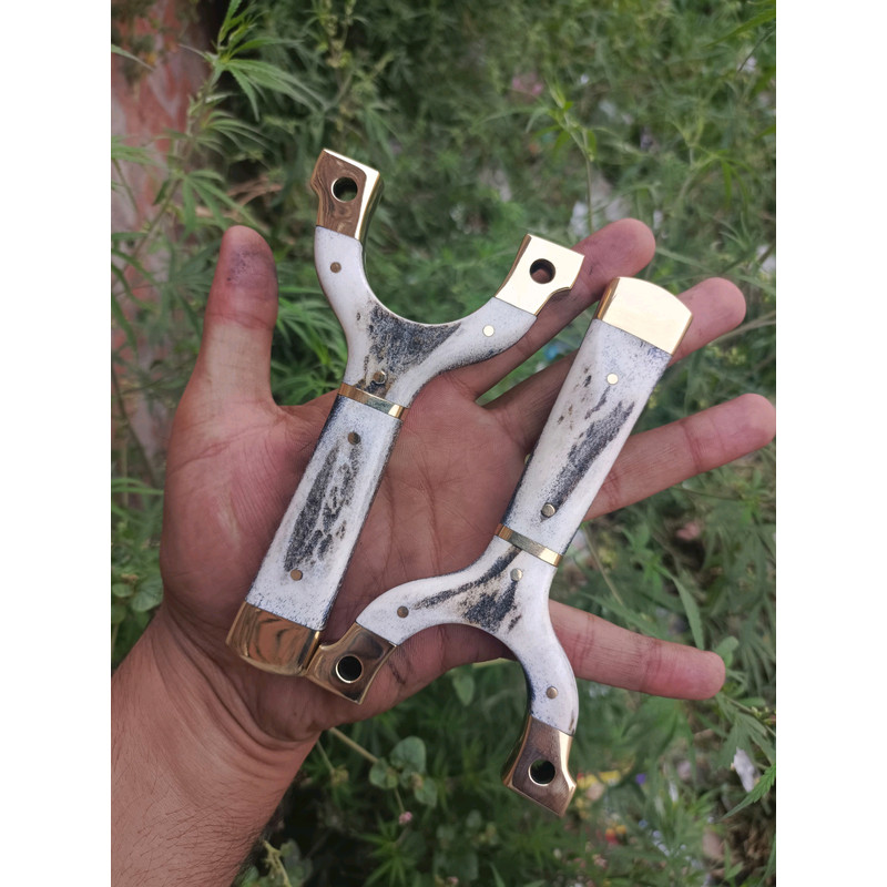 Lot Of 2 Handmade Traditional Catapult Powerful Slingshot Hunting Target Archery Shooting 11