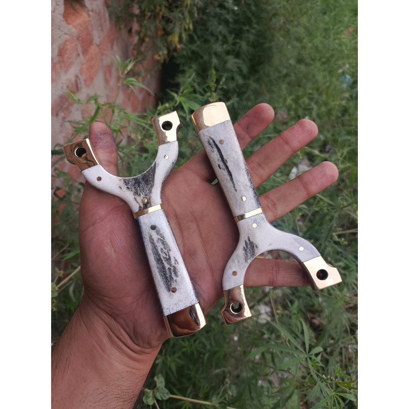 Lot Of 2 Handmade Traditional Catapult Powerful Slingshot Hunting Target Archery Shooting 12