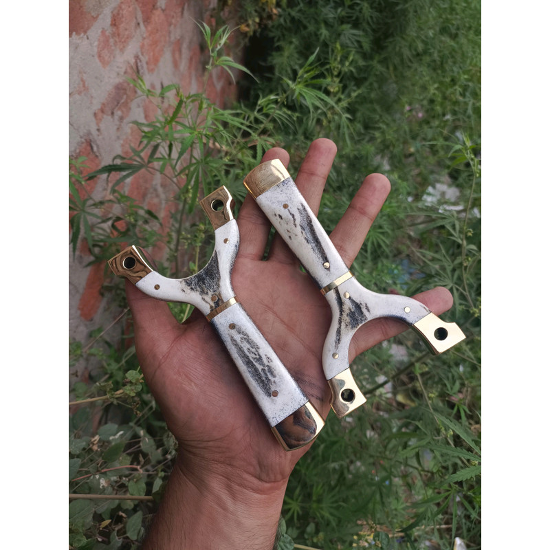 Lot Of 2 Handmade Traditional Catapult Powerful Slingshot Hunting Target Archery Shooting 8