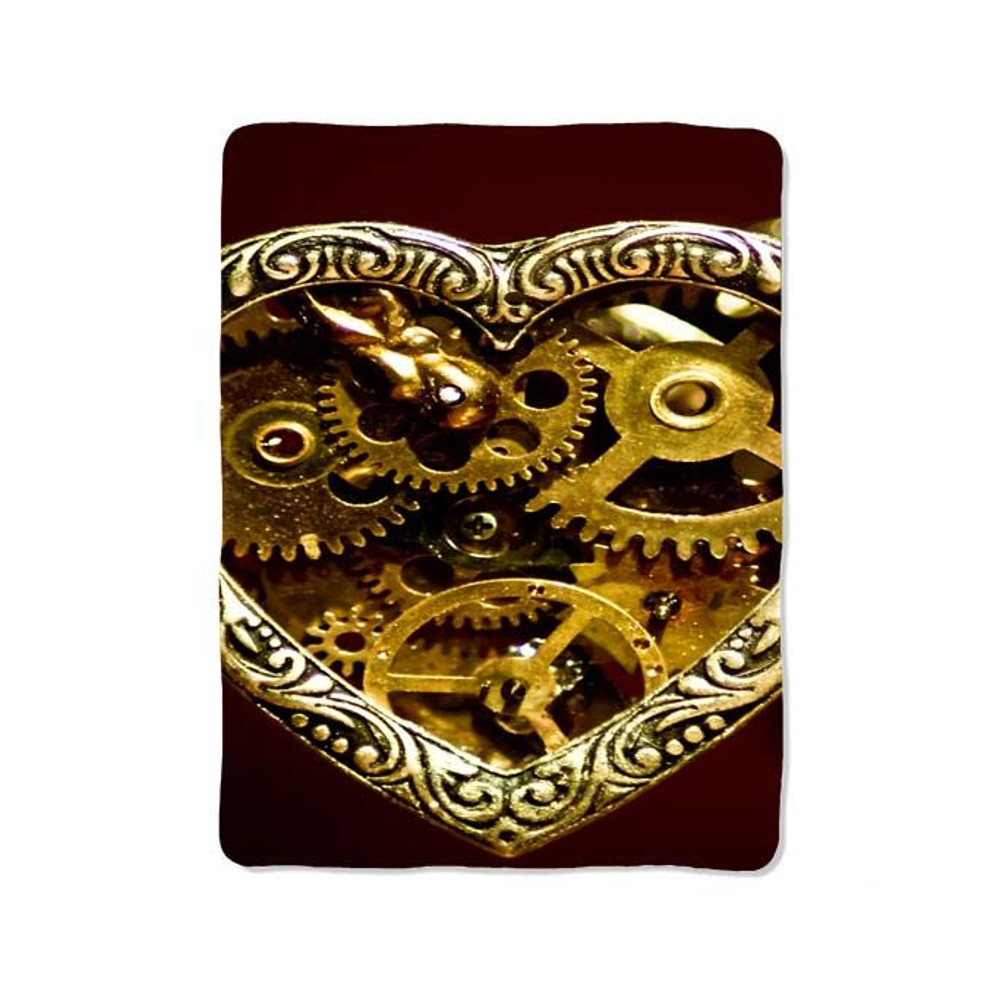 Steampunk Heart Gears Blanket 0