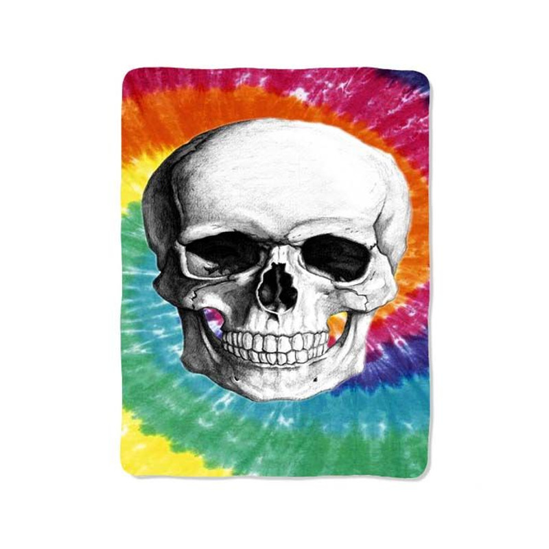 Tie Dye Skull Blanket 0