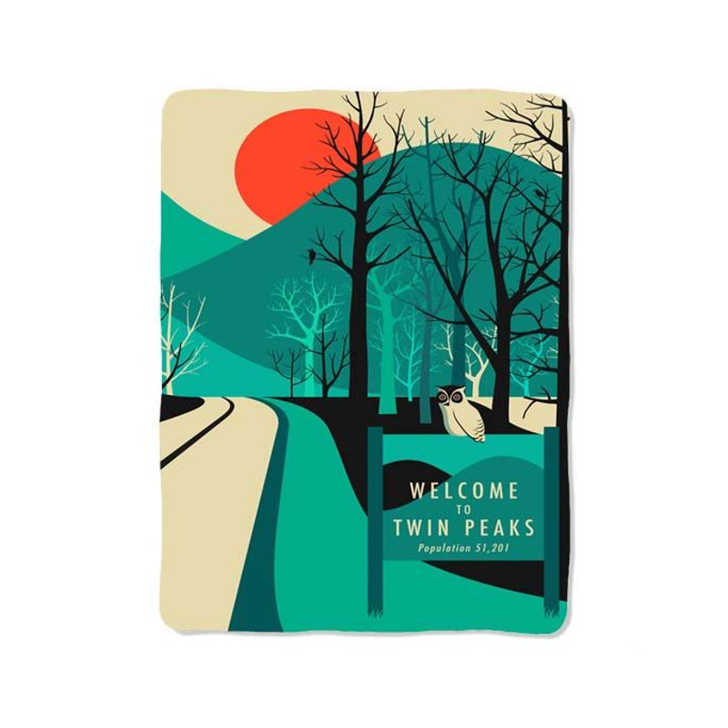 Twin Peak Sign Mountain Hill New Blanket 0