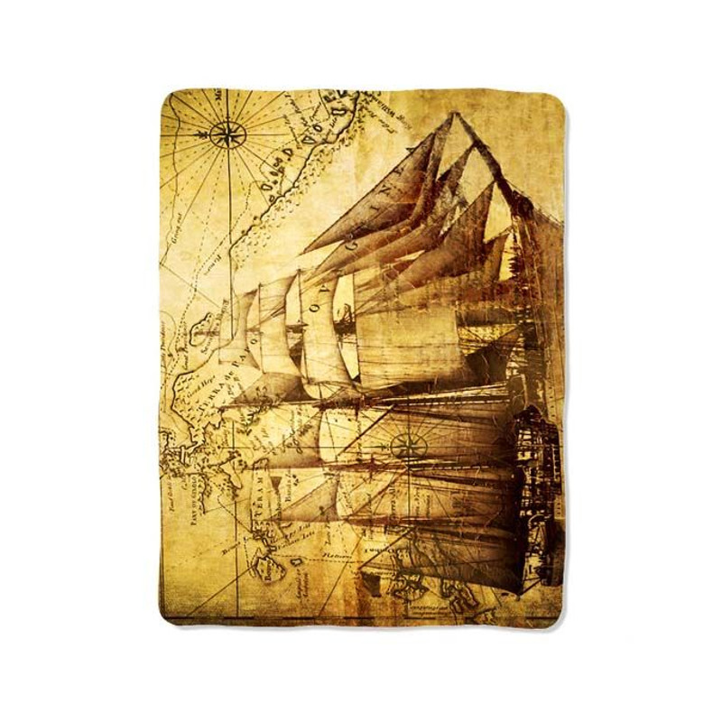 Vintage Old Ship Blanket 0