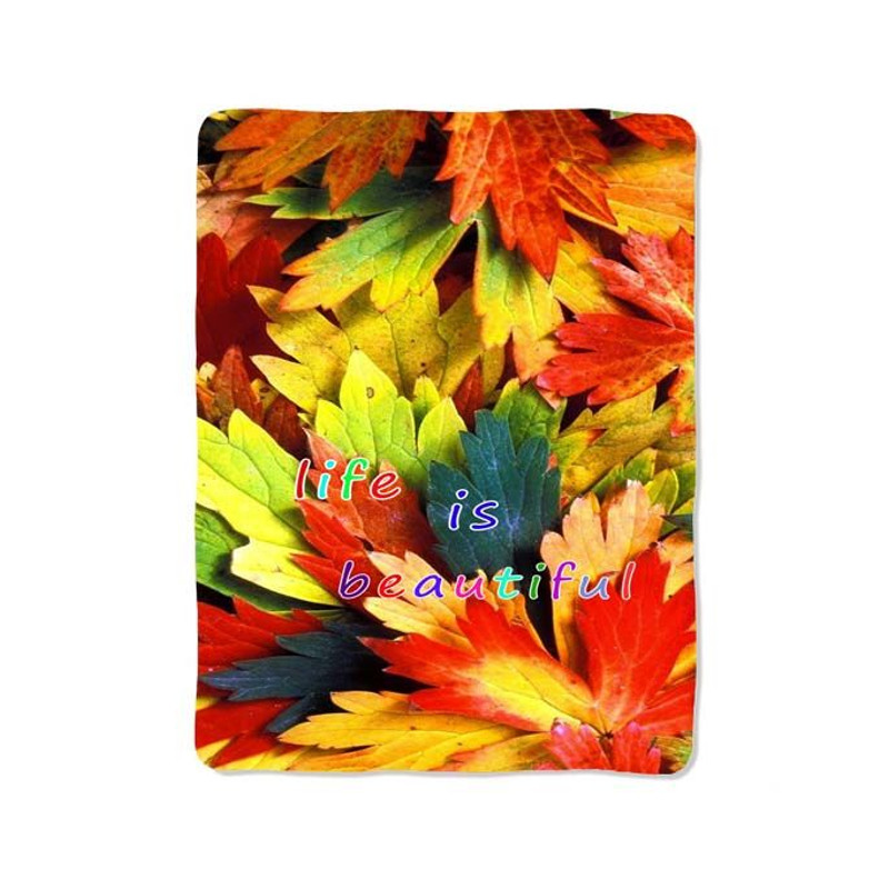 Colorful Leaves Life Is Beautiful Blanket 0