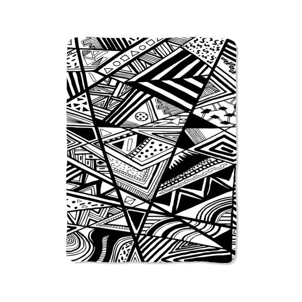 Geometric Black And White Blanket 0