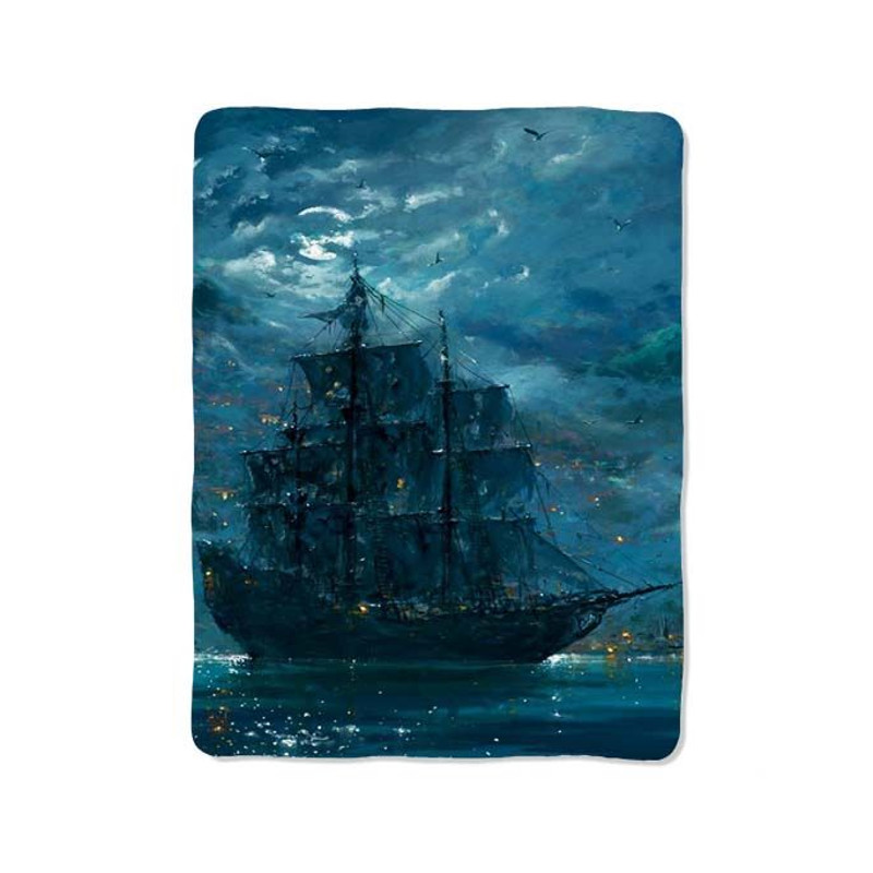 Ghost Pirate Ship Blanket 0