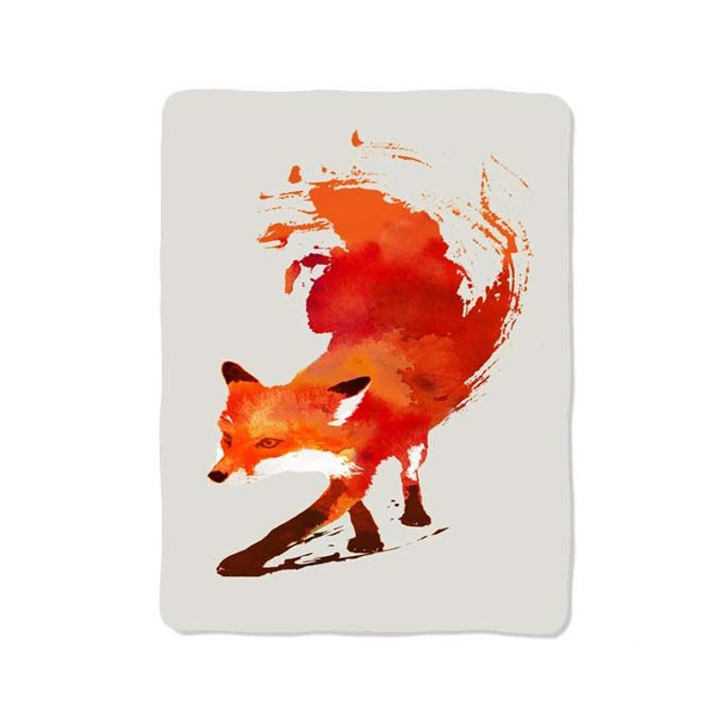Watercolor Fox Blanket 0