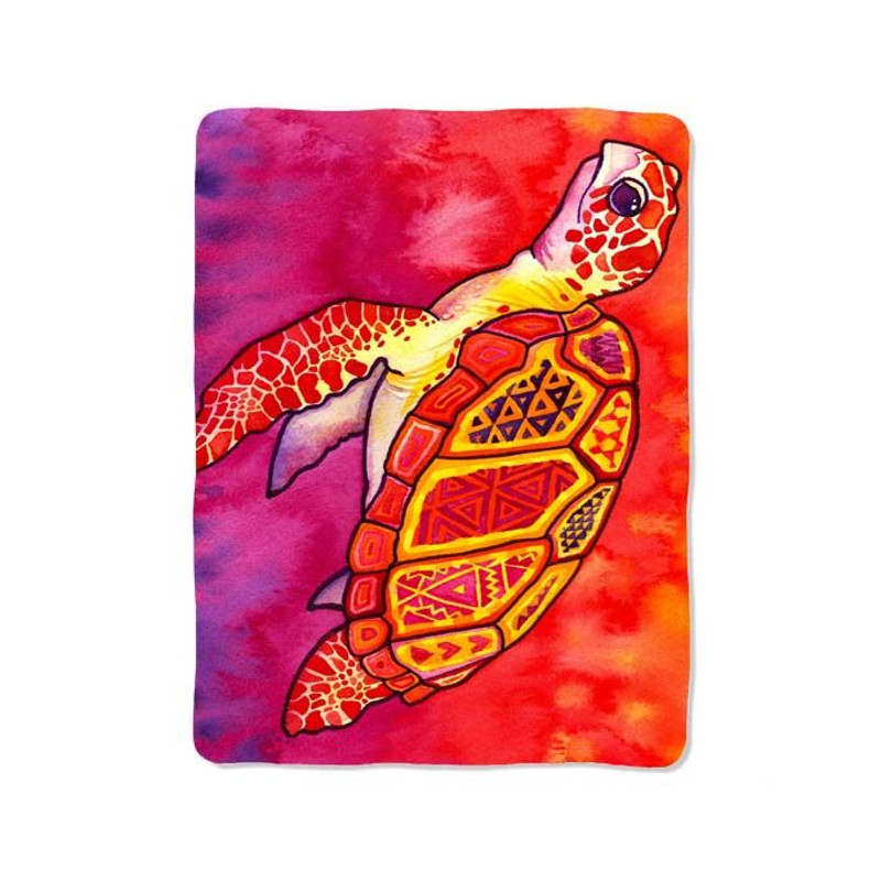 Watercolor Turtle Blanket 0