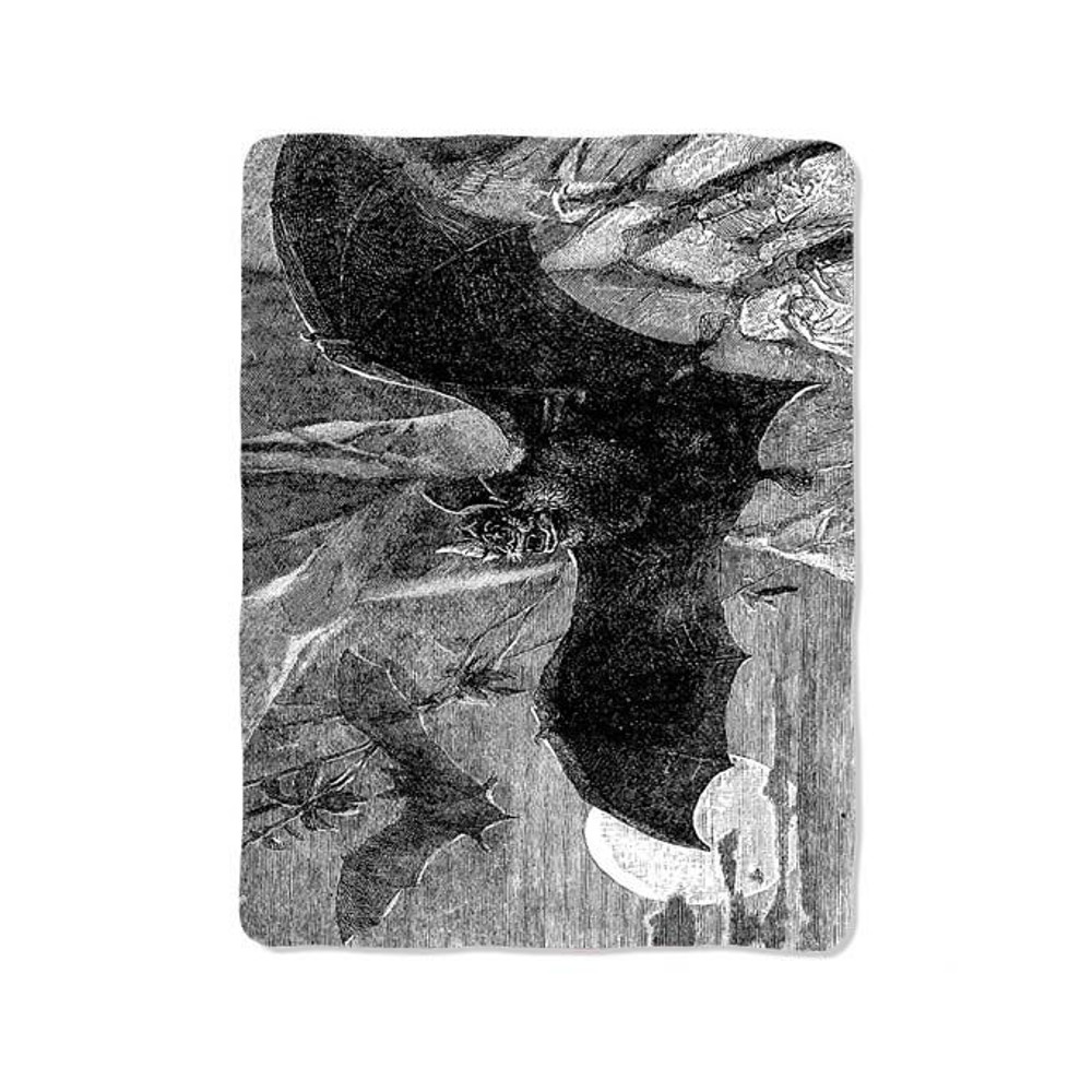 Bat Black And White I Blanket 0