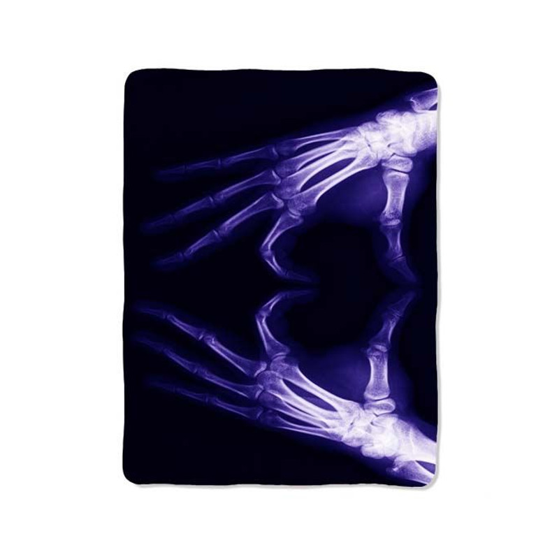 Blue Purple Xray Heart Blanket 0