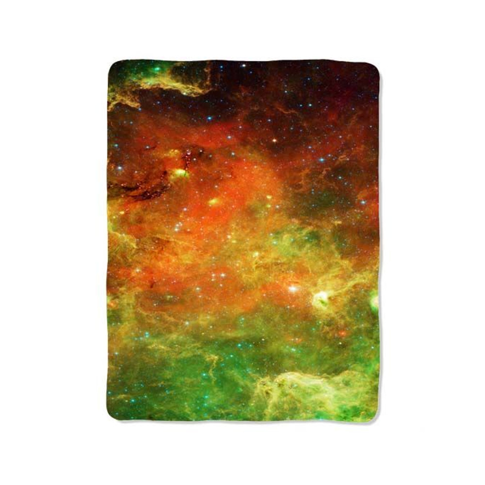 Galaxy Nebula Green Blanket 0
