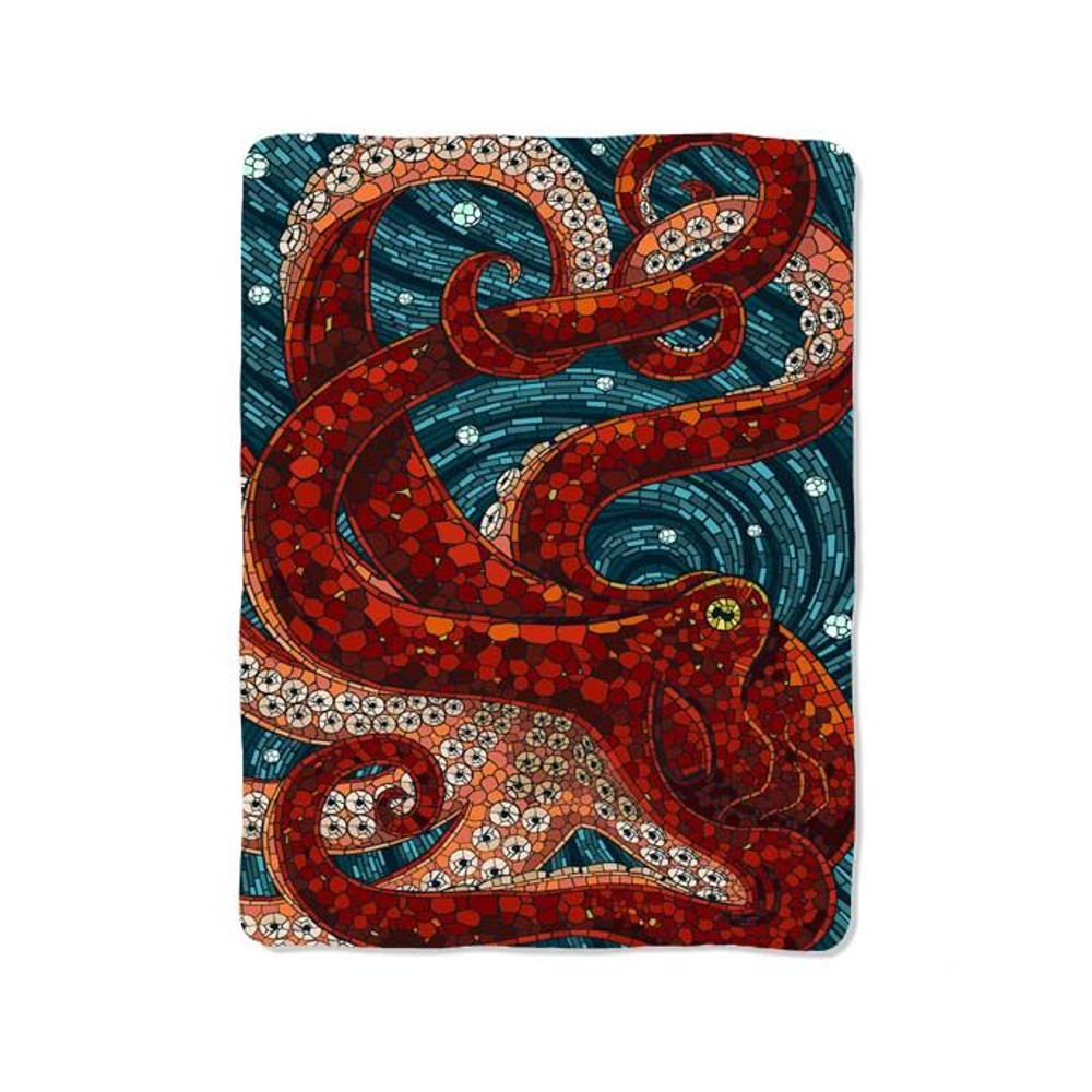 Red Octopus Mosaic 75 Blanket 0