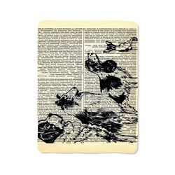 dog on paper one blanket