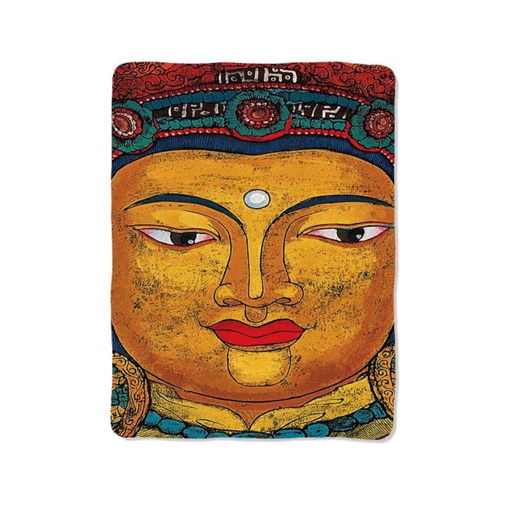 Gold Buddha Face Blanket 0