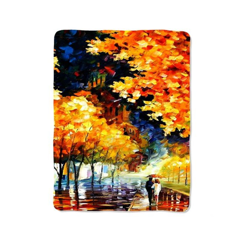 Rainy Night Painting Oil Blanket 0