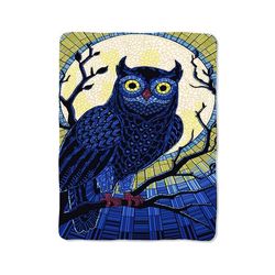 unique owl mosaic blanket