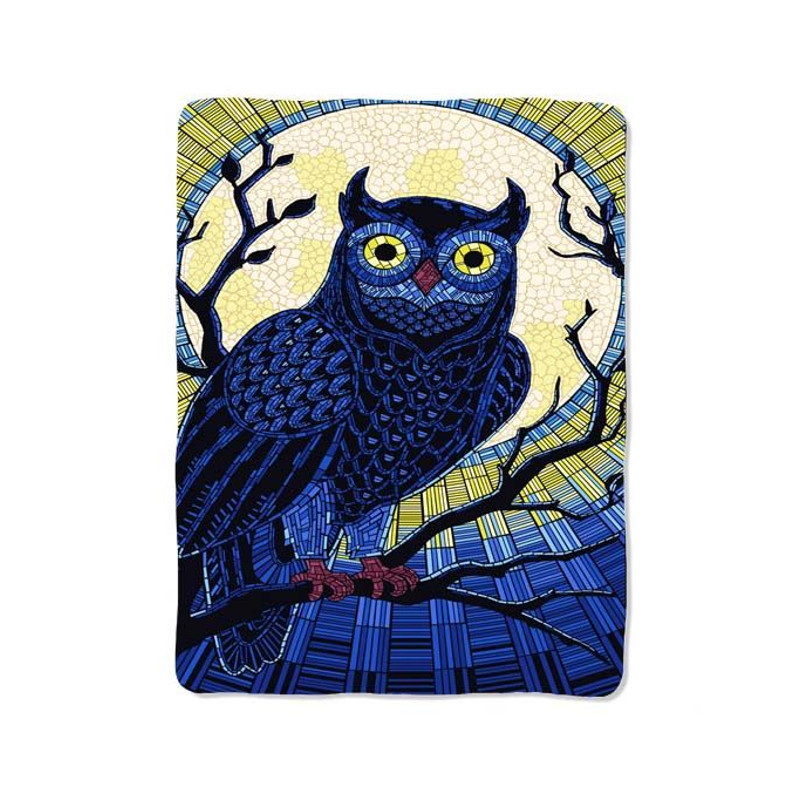 Unique Owl Mosaic Blanket 0