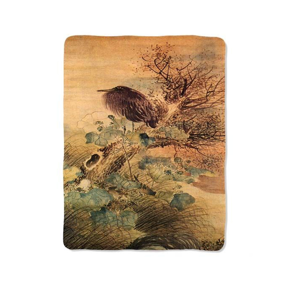 Vintage Heron Bird Blanket 0