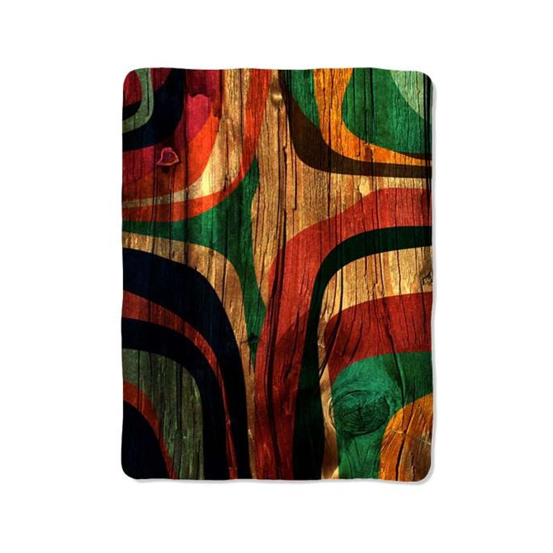 Art Wood Texture Color Blanket 0