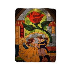 beauty and beast glass blanket