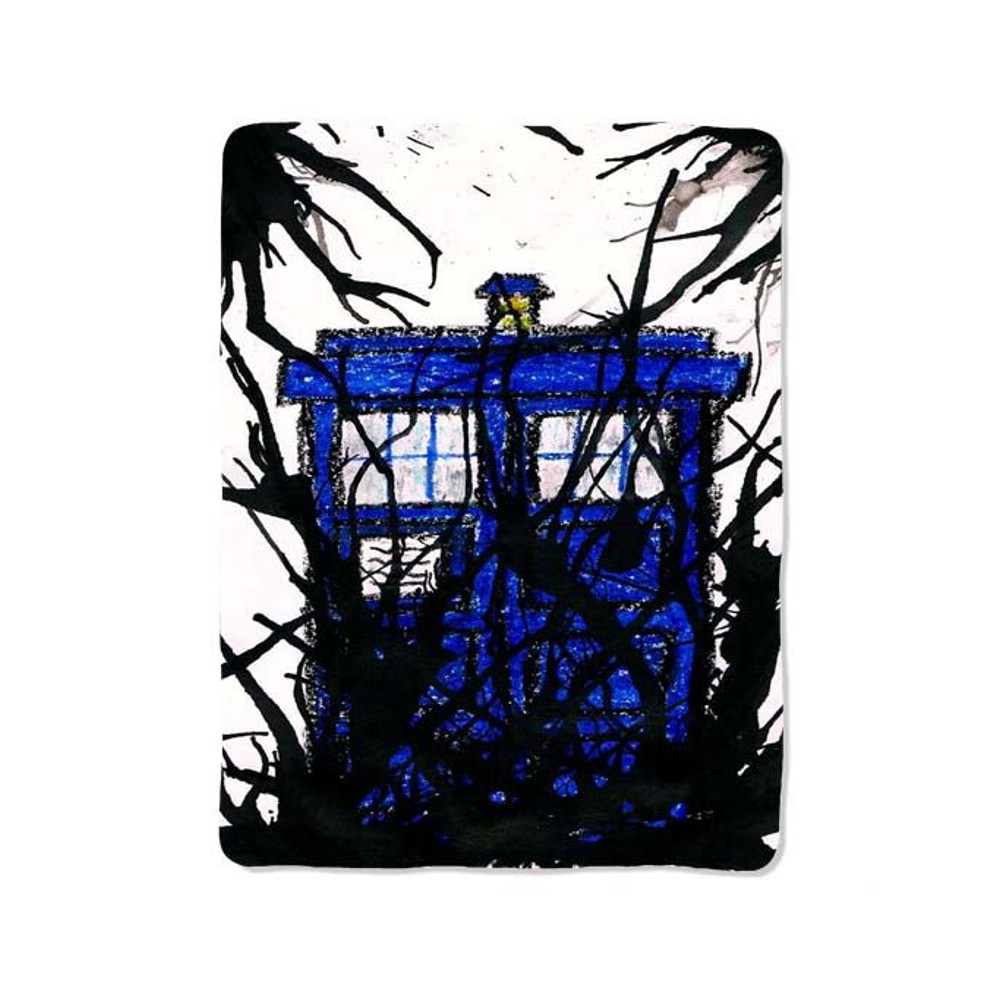 Black Splat Tardis Blanket 0