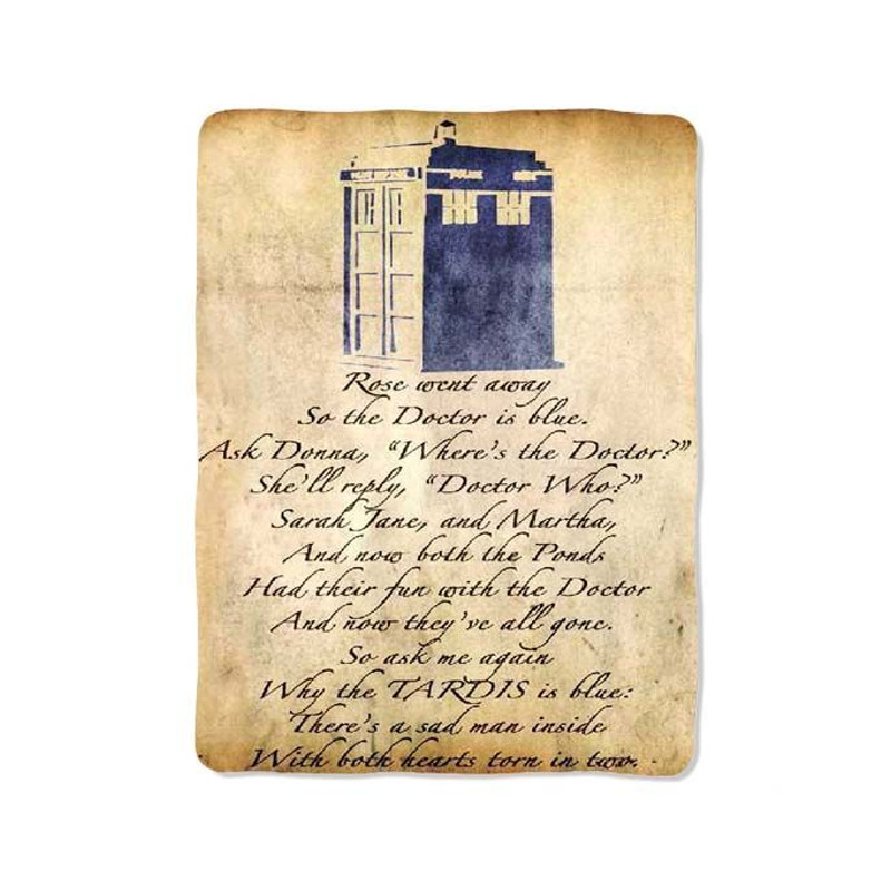 Blue Tardis Quotes Blanket 0