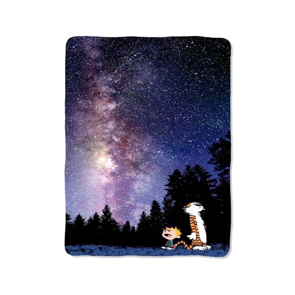 Calvin And Hobbes Star Night Nebula Blanket 0