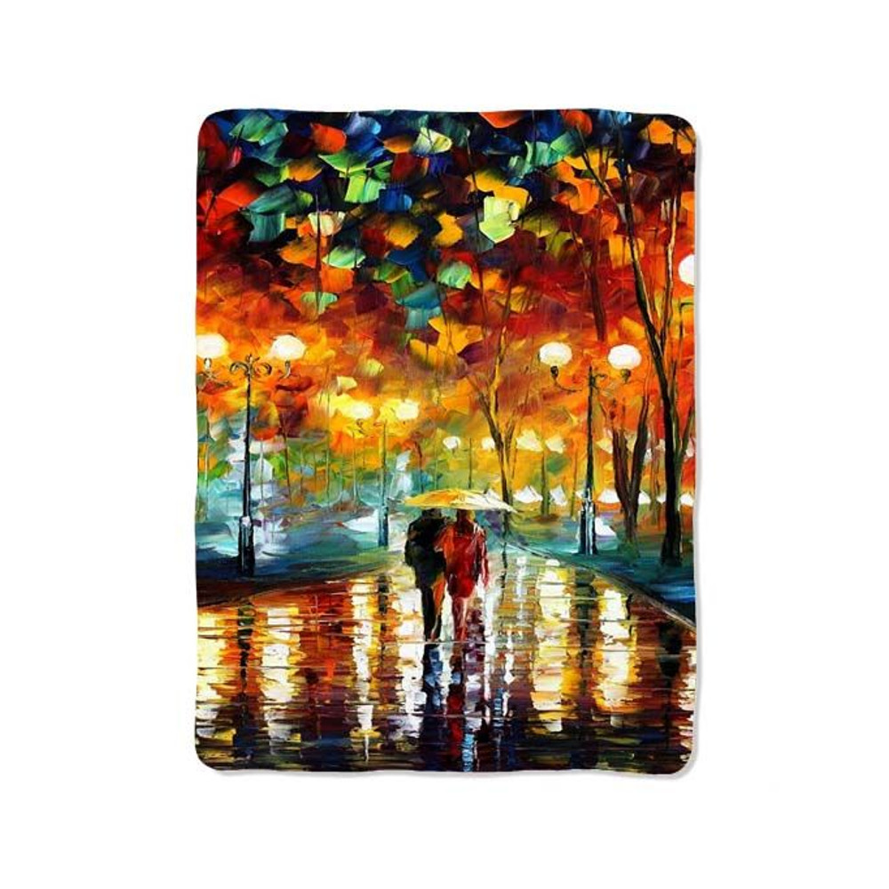 Colorful Rain Love Oil Painting Blanket 0