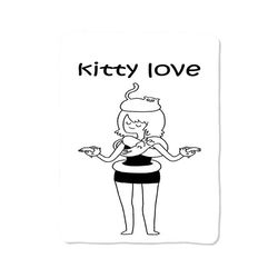 girl kitty lovers on blanket
