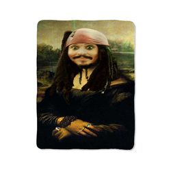 jack sparrow as mona lisa blanket