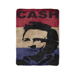 johnny cash sillhouette blanket